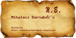 Mihalecz Barnabás névjegykártya