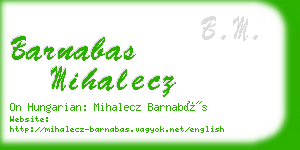 barnabas mihalecz business card
